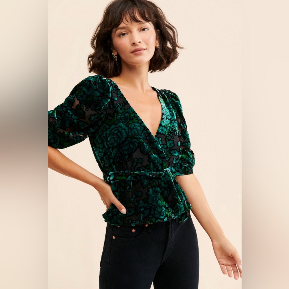 Hutch Green Floral Blouse